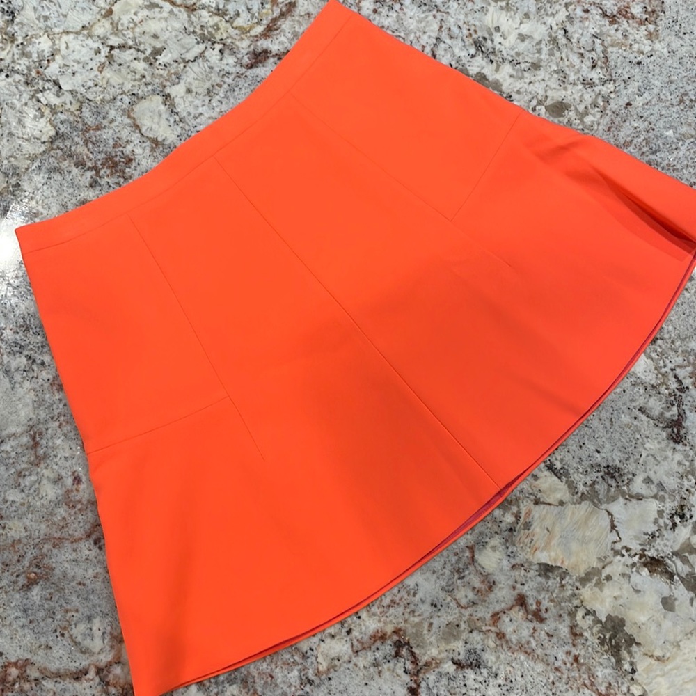 NWT Womens J. Crew fluted neon orange size 8 skirt